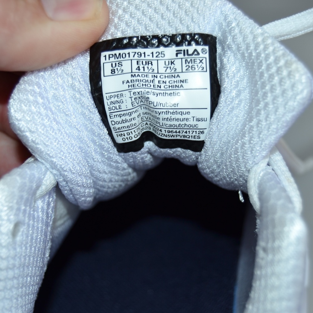 Fila White Sneakers Men's 8.5 Pickleball Shoes Volley Burst Athletic With Box - Picture 7 of 7